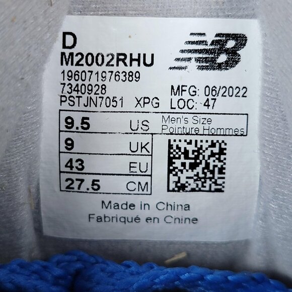 New Balance 2002R Shoes Mens Size 9.5 Blue Suede Mesh Running Sneakers M2002RHU - Picture 9 of 9